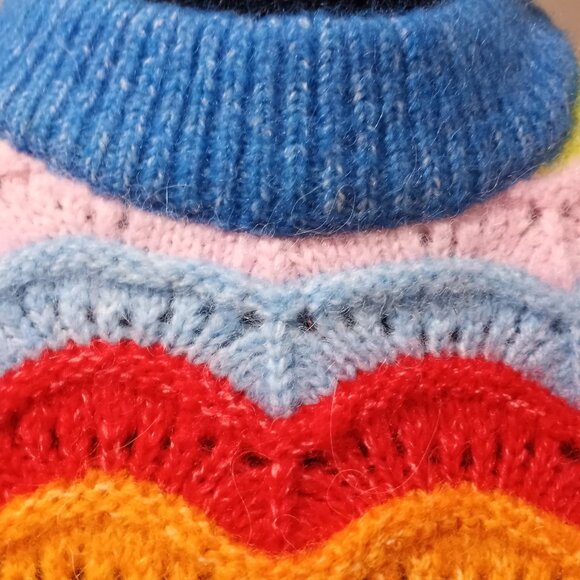 ZARA MULTI COLOURED SLEEVELESS VEST WOOL WOMEN SIZE S - Picture 4 of 7